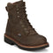 Justin Men's Rivot 8" Lace Up Steel Toe Slip Resistant Western Work Boot - Hickory Brown - OW441 6 / Medium / Brown - Overlook Boots
