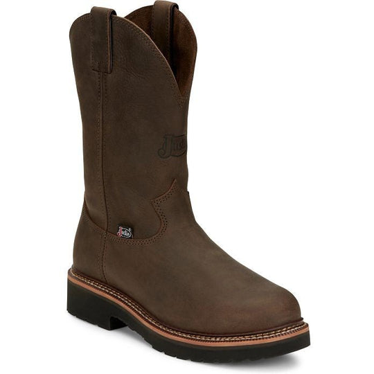 Justin Men's Carbide 11" Western Work Boot - Hickory Brown - OW4440 6 / Medium / Brown - Overlook Boots