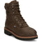 Justin Men's Rivot 8" Waterproof Steel Toe Slip Resistant Western Work Boot - Hickory Brown - OW458 6 / Medium / Brown - Overlook Boots