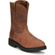 Justin Men's Round Up 10" Round Toe Slip Resistant Western Work Boot - Aged Bark Brown - OW4760 6 / Medium / Brown - Overlook Boots