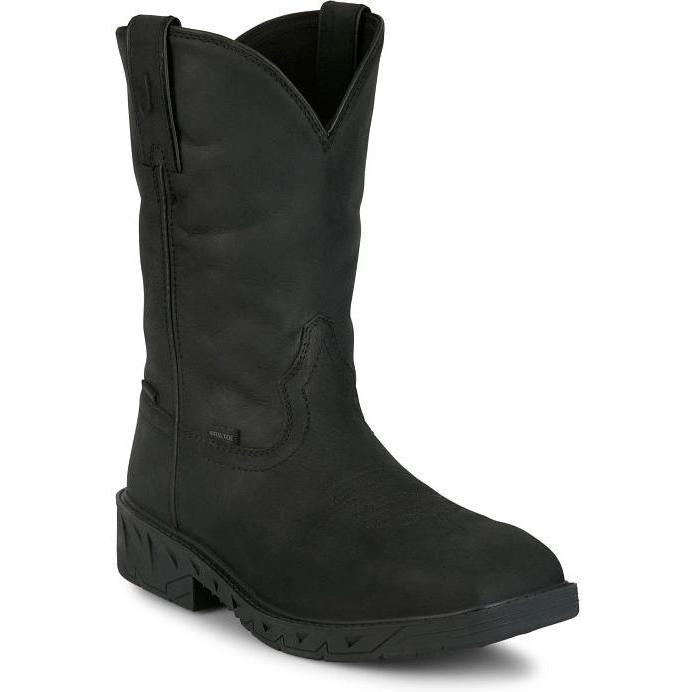 Justin Men's Drifter 11" Steel Toe WP Western Work Boot - Black - PD4065 - Overlook Boots