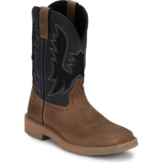 Justin Men's Bolt 11" Square Toe Work Boot - Peanut Tan - SE4114 8 / Medium / Brown - Overlook Boots