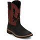 Justin Men's Bolt 11" Square Toe Slip Resistant Western Work Boot - Coal Black - SE4116 8 / Medium / Black - Overlook Boots