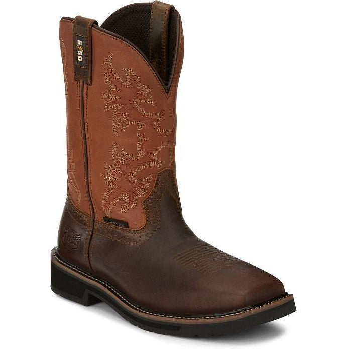 Justin Men's Actuator 11" Composite Toe Static Dissipative Work Boot - Brown - SE4300 - Overlook Boots
