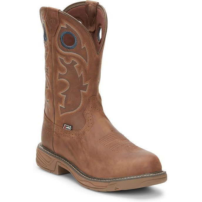 Justin Men's Rush 11" Nano Composite Toe Waterproof Slip Resistant Work Boot - Barley Brown - SE4334 - Overlook Boots
