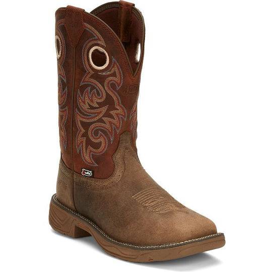 Justin Men's Rush 11" Composite Toe Waterproof Slip Resistant Work Boot - Peanut Tan - SE4341 - Overlook Boots