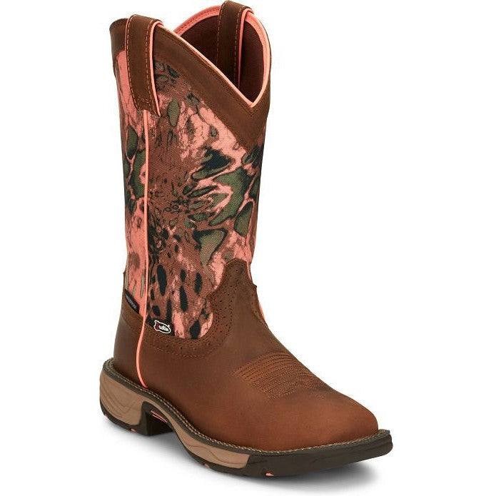 Justin Women's Rush 11" Waterproof Slip Resistant Work Boot - Russet Brown - SE4356 - Overlook Boots
