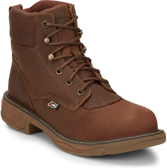 Justin Men's Rush 6" Nano Composite Toe Waterproof Slip Resistant Work Boot - Barley Brown - SE466 - Overlook Boots