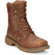 Justin Men's Rush 8" Nano Composite Toe Waterproof Lace Up Work Boot - Barley Brown - SE468 - Overlook Boots