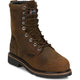Justin Men's Pulley 8" Nano Composite Toe Waterproof Met Guard Lace Up Work Boot - Whiskey Brown - SE630 6 / Medium / Brown - Overlook Boots