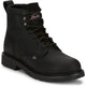Justin Men's Dayworker 6" Steel Toe Waterproof Lace Up Work Boot- Black- SE635 7 / Medium / Black - Overlook Boots
