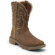 Justin Men's Rush 11" Steel Toe Waterproof Slip Resistant Work Boot - Saddle Tan - WK4331 - Overlook Boots