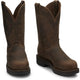 Justin Men's Balusters 11" Steel Toe Slip Resistant Work Boot - Bay Gaucho Brown - 4445 - Overlook Boots