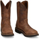 Justin Men's Ames 11" Soft Toe Waterproof Pull On Slip Resistant Work Boot - Walnut Brown - HL4222 - Overlook Boots