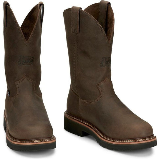 Justin Men's Carbide 11" Western Work Boot - Hickory Brown - OW4440 - Overlook Boots