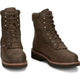 Justin Men's Rivot 8" Waterproof Steel Toe Slip Resistant Western Work Boot - Hickory Brown - OW458 - Overlook Boots