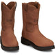 Justin Men's Round Up 10" Steel Toe Slip Resistant Pull On Work Boot - Aged Bark - OW4764 - Overlook Boots