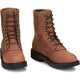 Justin Men's Livestock 8" Round Toe Lace Up Western Work Boot - Aged Brown - OW760 - Overlook Boots