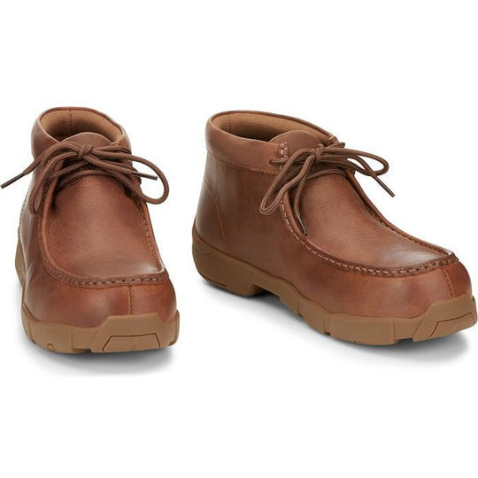 Justin Men's Cappie 4" Alloy Toe Slip Resistant Work Shoe - Brown - SE242 - Overlook Boots