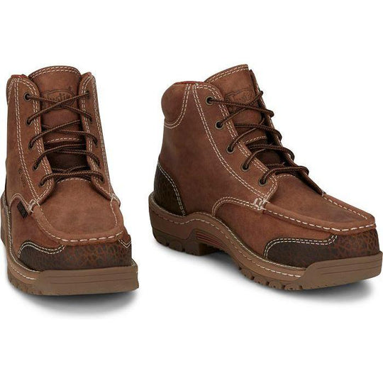 Justin Men's Corbett 5" Alloy Toe Waterproof Met Guard Slip Resistant Work Shoe - Barley Brown - SE255 - Overlook Boots