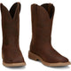 Justin Men's Buster 11" Square Toe Slip Resistant Pull On Work Boot - Pecan Brown - SE3100 - Overlook Boots
