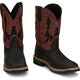 Justin Men's Bolt 11" Square Toe Slip Resistant Western Work Boot - Coal Black - SE4116 - Overlook Boots
