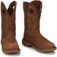 Justin Men's Rush 11" Waterproof Round Toe Pull-On Work Boot - Barley Brown - SE4332 - Overlook Boots