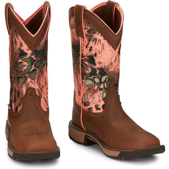 Justin Women's Rush 11" Waterproof Slip Resistant Work Boot - Russet Brown - SE4356 - Overlook Boots