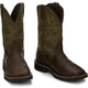 Justin Men's Keavan 11" Steel Toe Waterproof Met Guard Slip Resistant Work Boot - Dark Brown - SE4570 - Overlook Boots