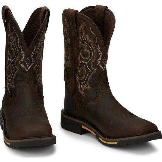 Justin Men's Joist 11" Composite Toe Waterproof Work Boot - Chocolate Brown - SE4625 - Overlook Boots