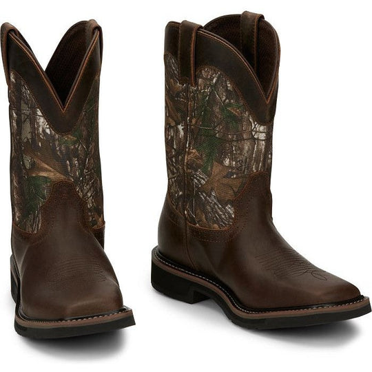 Justin Trekker Bota Vaquera de Trabajo para Hombre, 11 Pulgadas, Impermeable - Realtree - SE4676 - Imagen 4