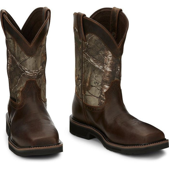 Justin Men's Trekker 11" Composite Toe Waterproof Slip Resistant Work Boot - Chocolate Brown - SE4677 - Overlook Boots