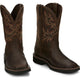 Justin Men's Driller 11" Square Toe Slip Resistant Work Boot - Dark Brown - SE4681 - Overlook Boots