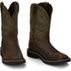 Justin Men's Driller 11" Square Toe Slip Resistant Work Boot - Brown - SE4687 - Overlook Boots