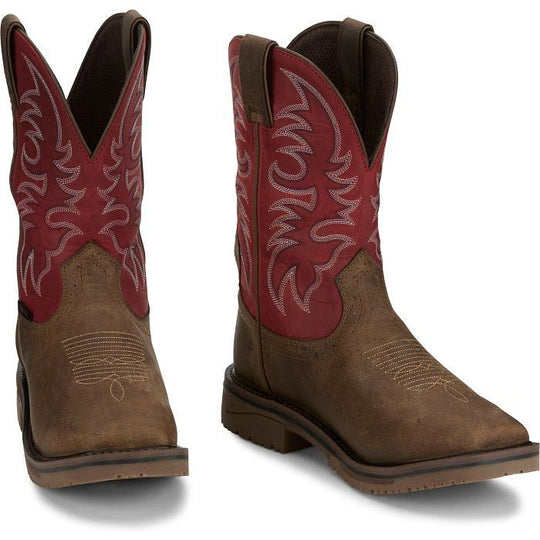 Justin Men's Thorn 11" Composite Toe Waterproof Metguard Western Work Boot - Peanut Tan - SE4753 - Overlook Boots