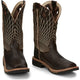 Justin Men's Derrickman 12" Composite Toe Slip Resistant Work Boot - Brown Croc Print - SE4833 - Overlook Boots