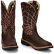 Justin Men's Derrickman 12" Composite Toe Waterproof Slip Resistant Work Boot - Brown Ostrich Print - SE4835 - Overlook Boots