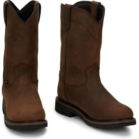 Justin Men's Drywall 10" Waterproof Slip Resistant Work Boot - Whiskey Brown - SE4960 - Overlook Boots