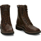Justin Men's Pulley 8" Steel Toe Lace Up Slip Resistant Work Boot - Aged Bark Brown - SE682 - Overlook Boots