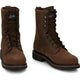 Justin Men's Drywall 8" Steel Toe Waterproof Lace Up Slip Resistant Work Boot - Brown - SE961 - Overlook Boots