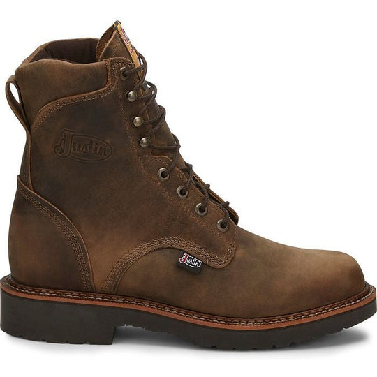 Justin Men's Blueprint 8" Lace Up Slip Resistant Work Boot - Tan Gaucho - 440 6 / Medium / Tan - Overlook Boots