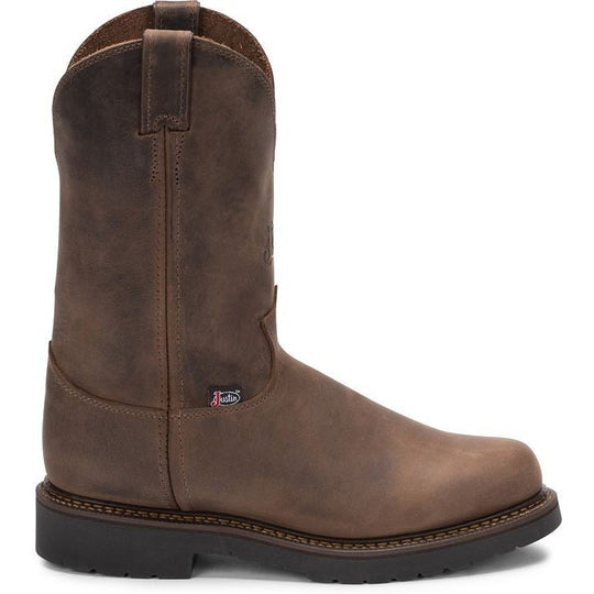 Justin Men's Balusters 11" Slip Resistant Work Boot - Bay Gaucho Brown - 4444 6 / Medium / Brown - Overlook Boots