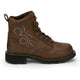 Justin Women's Katerina 6" Steel Toe Waterproof Slip Resistant Work Boot - Aged Bark Brown - GY985 6 / Medium / Brown - Overlook Boots