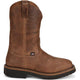 Justin Men's Ames 11" Soft Toe Waterproof Pull On Slip Resistant Work Boot - Walnut Brown - HL4222 - Overlook Boots