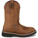 Justin Men's Ames 11" Soft Toe Waterproof Pull On Slip Resistant Work Boot - Walnut Brown - HL4224 - Overlook Boots