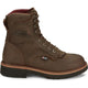 Justin Men's Rivot 8" Lace Up Slip Resistant Western Work Boot - Hickory Brown - OW440 - Overlook Boots