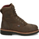 Justin Men's Rivot 8" Waterproof Steel Toe Slip Resistant Western Work Boot - Hickory Brown - OW458 - Overlook Boots