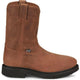 Justin Men's Round Up 10" Steel Toe Slip Resistant Pull On Work Boot - Aged Bark - OW4764 - Overlook Boots