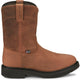 Justin Men's Round Up 10" Waterproof Slip Resistant Western Work Boot - Aged Bark Brown - OW6604 - Overlook Boots
