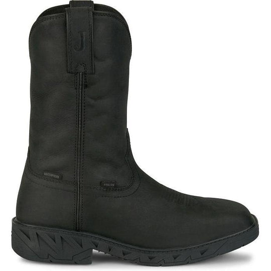 Justin Men's Drifter 11" Steel Toe WP Western Work Boot - Black - PD4065 7 / Medium / Black - Overlook Boots
